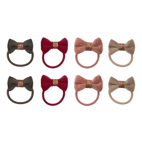 Zestaw aksamitnych gumek VELVET BOW Mimi &amp; Lula