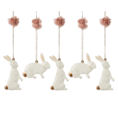 Maileg zawieszki wielkanocne 5 szt EASTER BUNNIES POWDER BOX Maileg