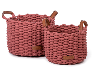 Zestaw  2 koszyków KORBO medium DUSTY CORAL
