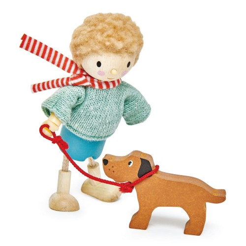 Drewniana figurka Mr Goodwood i piesek