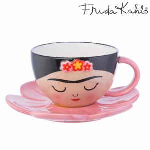 Filiżanka ze talerzykiem kwiatkiem FRIDA KAHLO